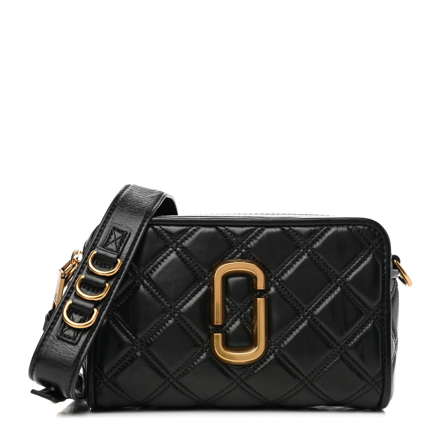 Marc Jacobs Natural Grain Calfskin Quilted The Softshot 21 Bag Black 1 of 7
