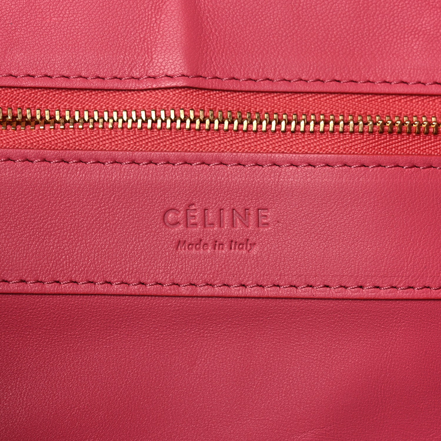 Celine Lambskin Horizontal Bi-Color Cabas Pink Rust 6 of 10