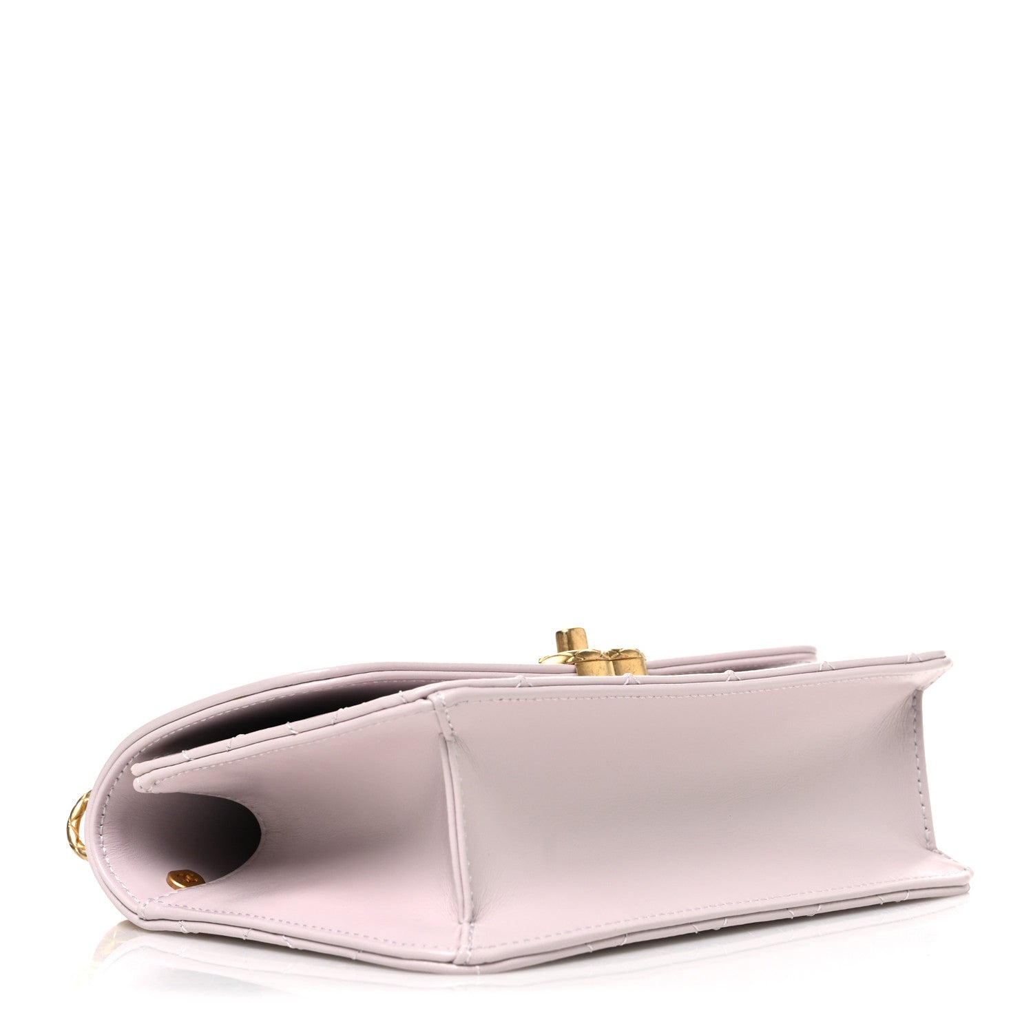 Chanel Shiny Calfskin Quilted Coco Crush Handle Flap Light Purple 4 of 11