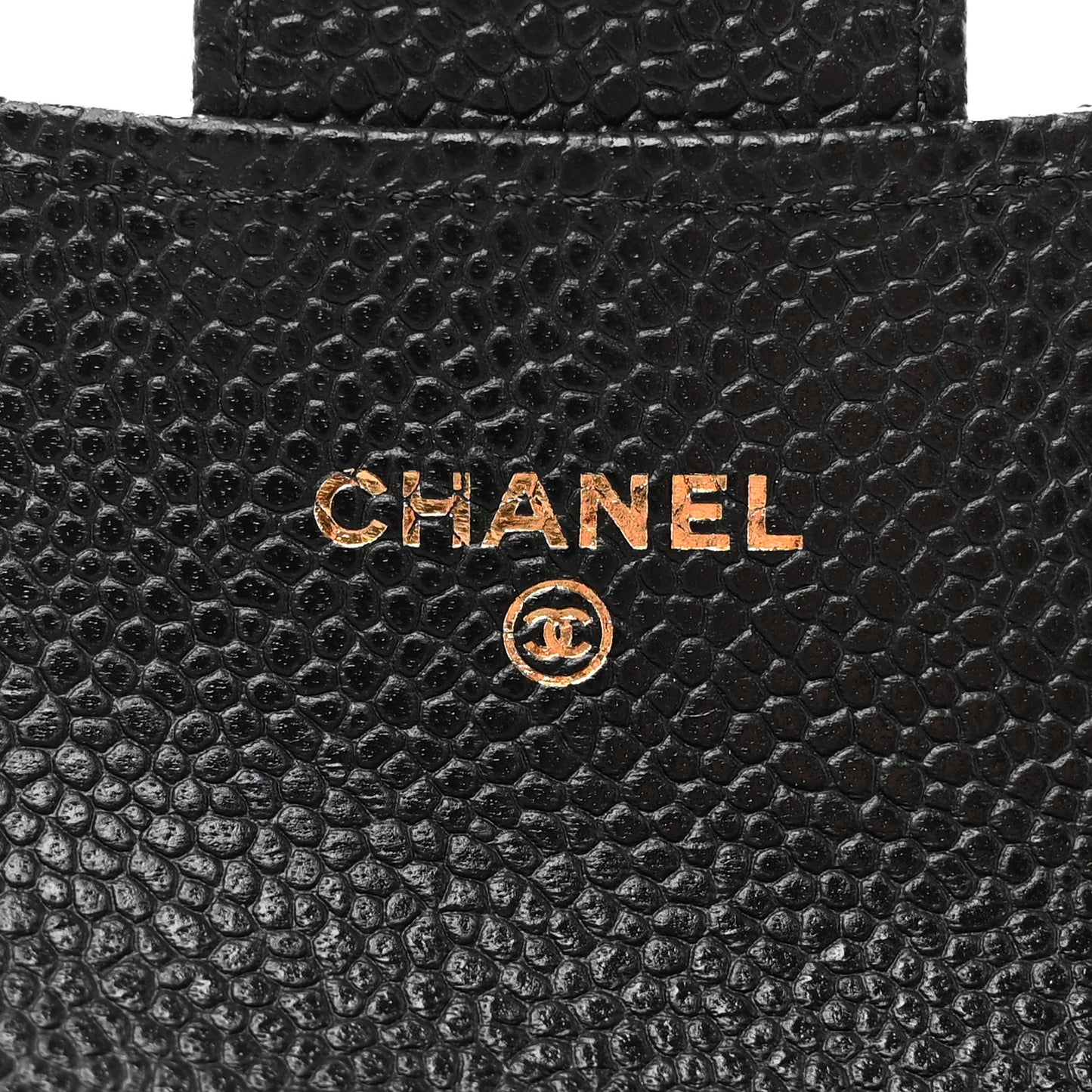 Caviar Quilted Flap Card Holder Wallet Black