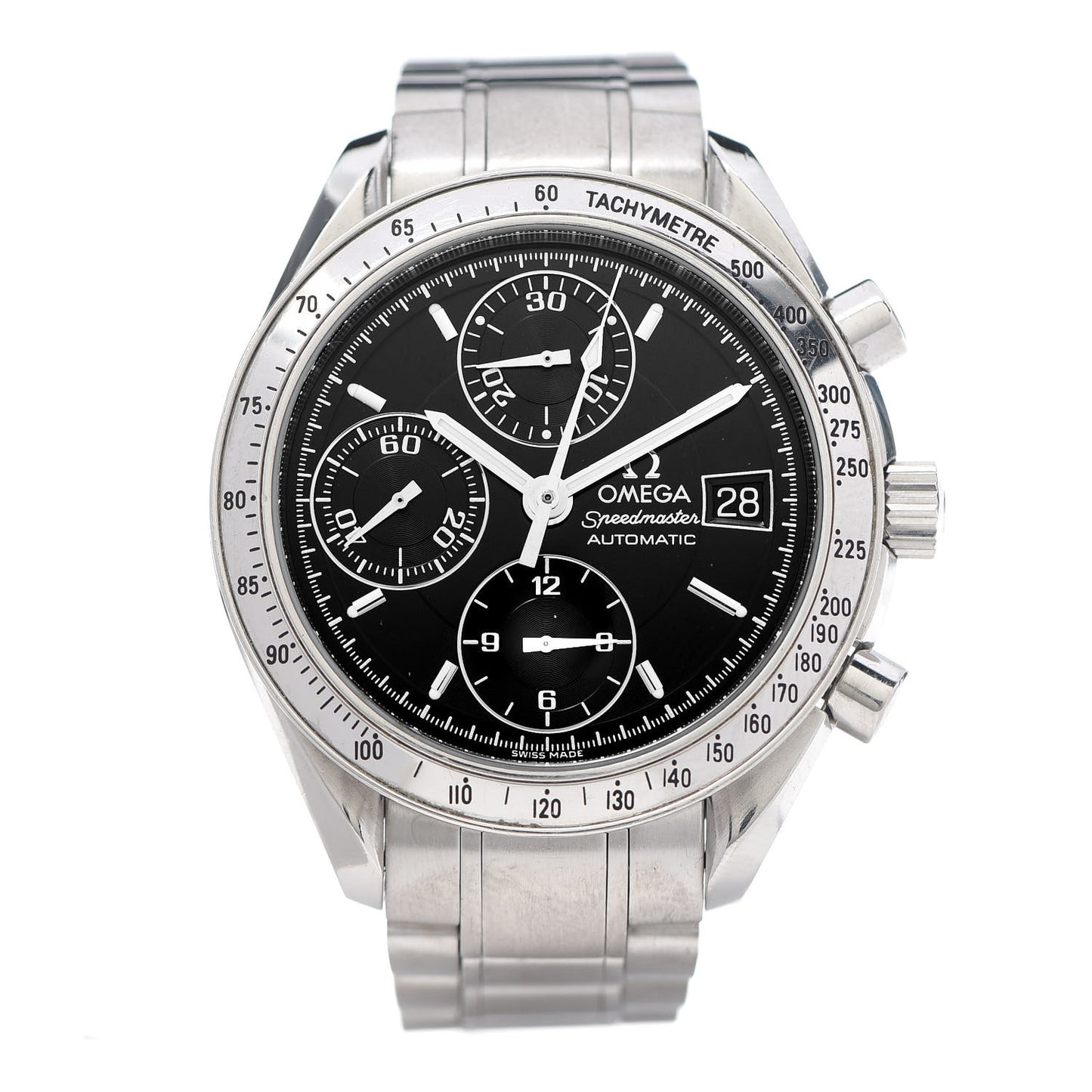 Stainless Steel 39mm Speedmaster Chronograph Automatic Watch Black 3513.50