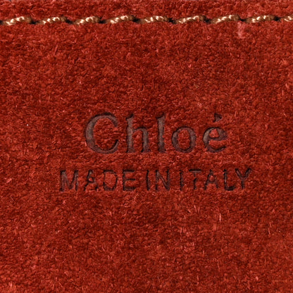 Chloe Suede Smooth Calfskin Studded Mini Drew Shoulder Bag Sienna Red Brown 6 of 10