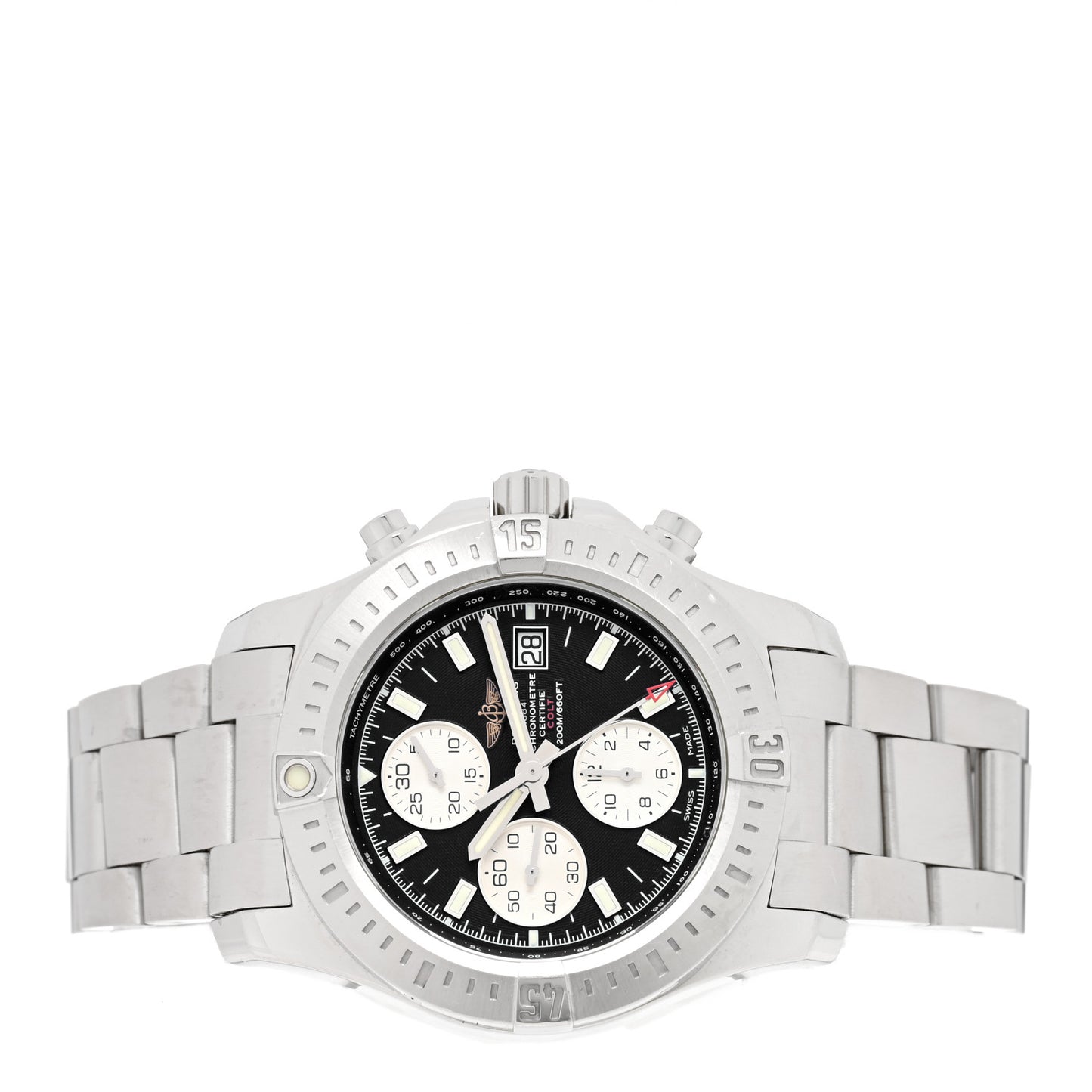 Stainless Steel 44mm Colt Chronograph Automatic Watch Black A13388