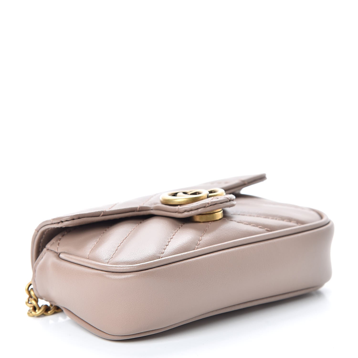 Gucci Calfskin Matelasse Heart GG Marmont 2.0 Coin Purse On A Chain Porcelain Rose 4 of 9