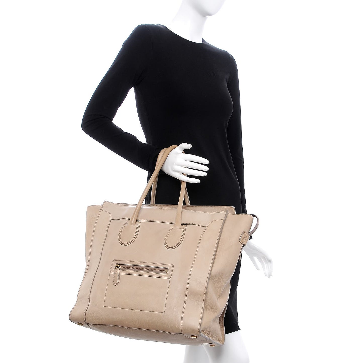 Drummed Calfskin Medium Luggage Camel