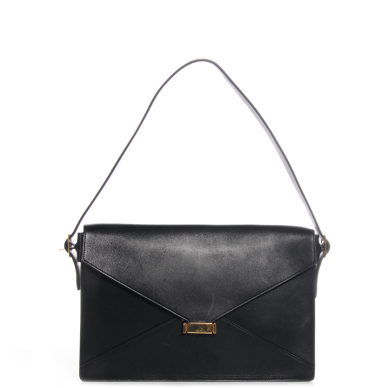 Celine Calfskin Medium Diamond Shoulder Bag Black 1 of 10