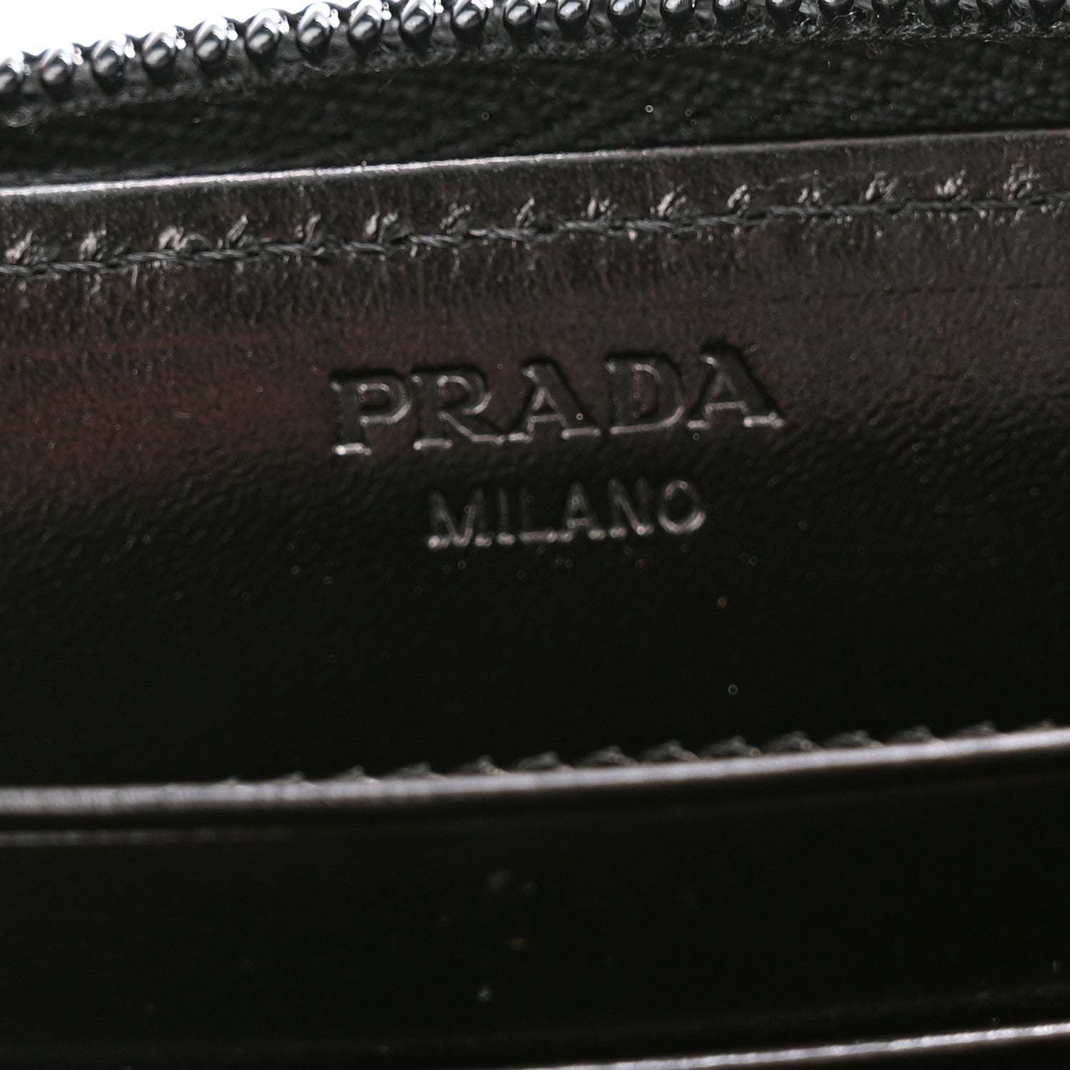 Prada Soft Calf Zip Around Wallet Black 7 of 10