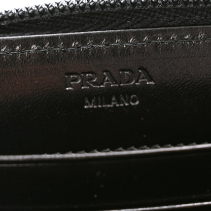 Prada Soft Calf Zip Around Wallet Black 7 of 10
