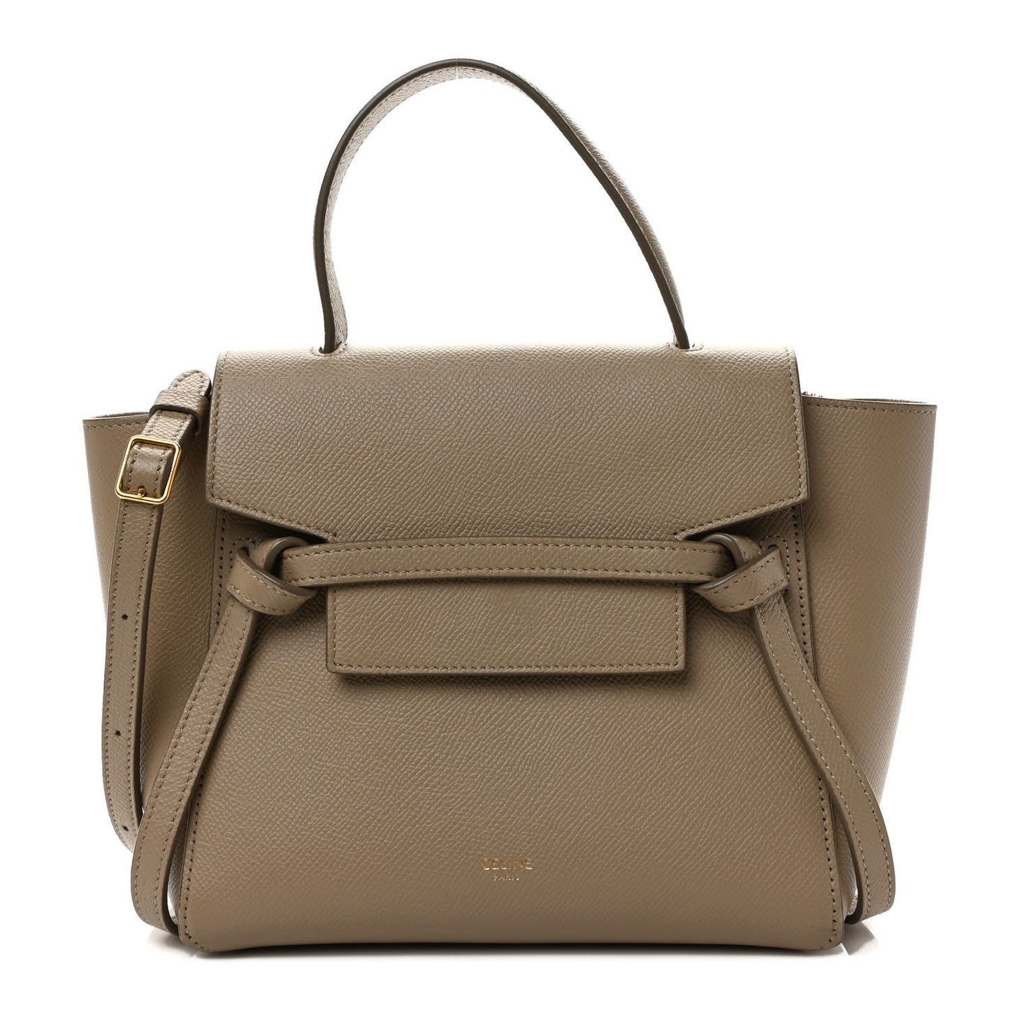 Grained Calfskin Nano Belt Bag Light Taupe