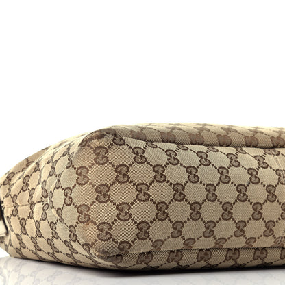 Gucci Monogram Medium Horsebit Chain Hobo Off White 8 of 10