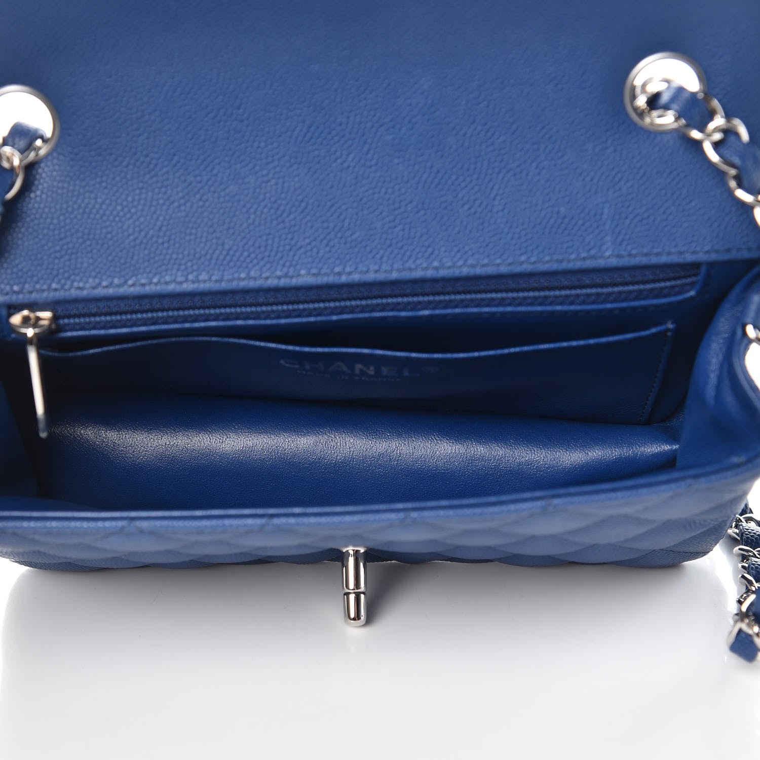 Chanel Caviar Quilted Mini Rectangular Flap Dark Blue 5 of 10