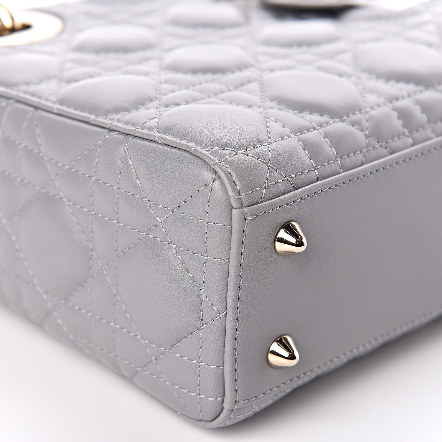 Christian Dior Lambskin Cannage Small Lucky Badges My Lady Dior Grey 5 of 10