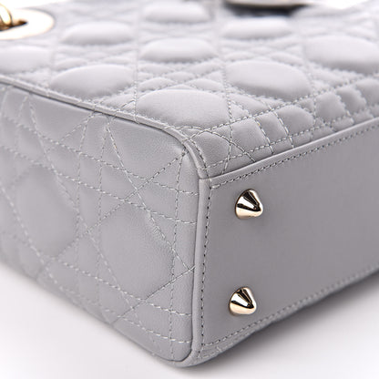 Christian Dior Lambskin Cannage Small Lucky Badges My Lady Dior Grey 5 of 10