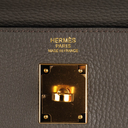 Hermes Taurillon Clemence Kelly Retourne 32 Etain 10 of 25