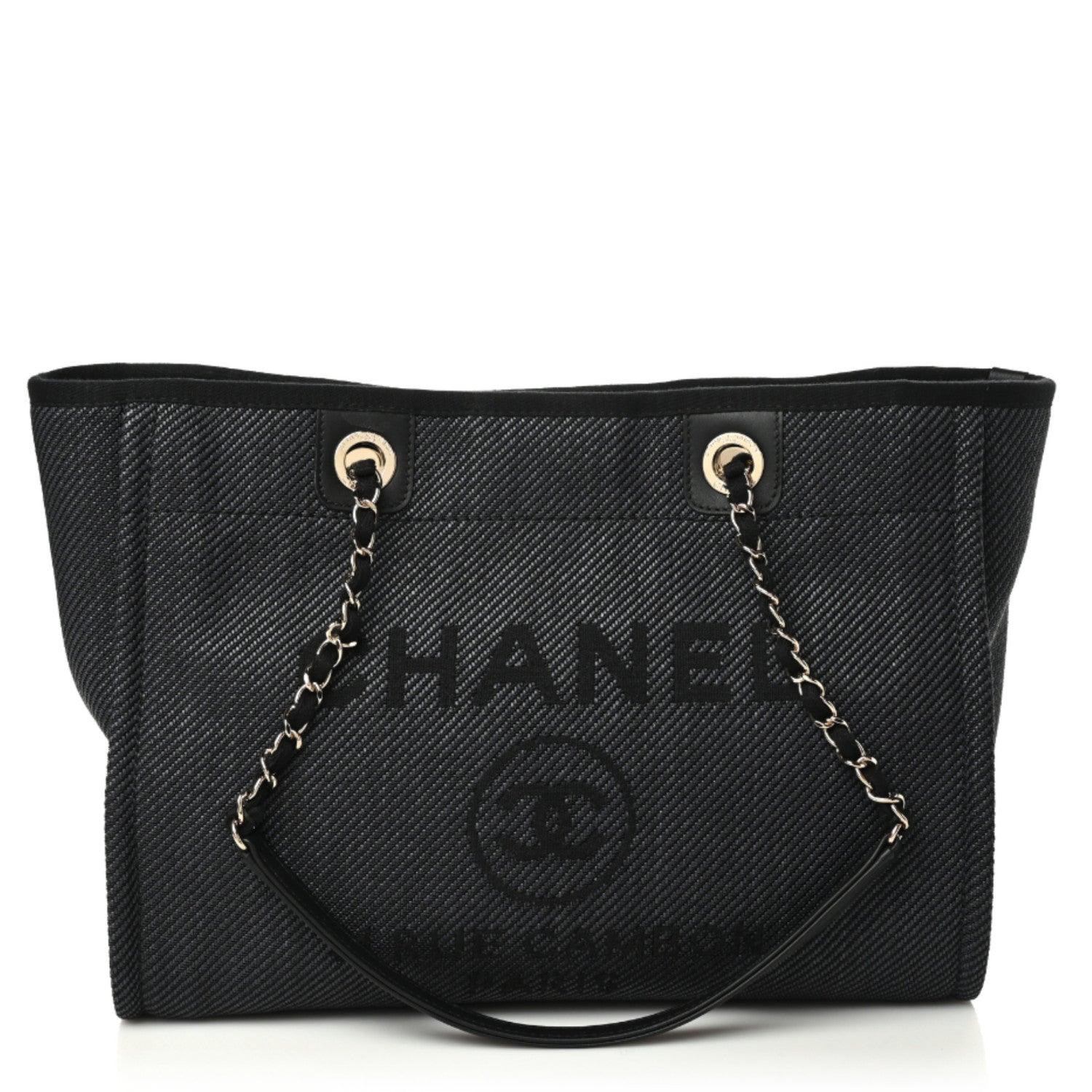 Chanel Mixed Fibers Small Deauville Tote Black 1 of 9