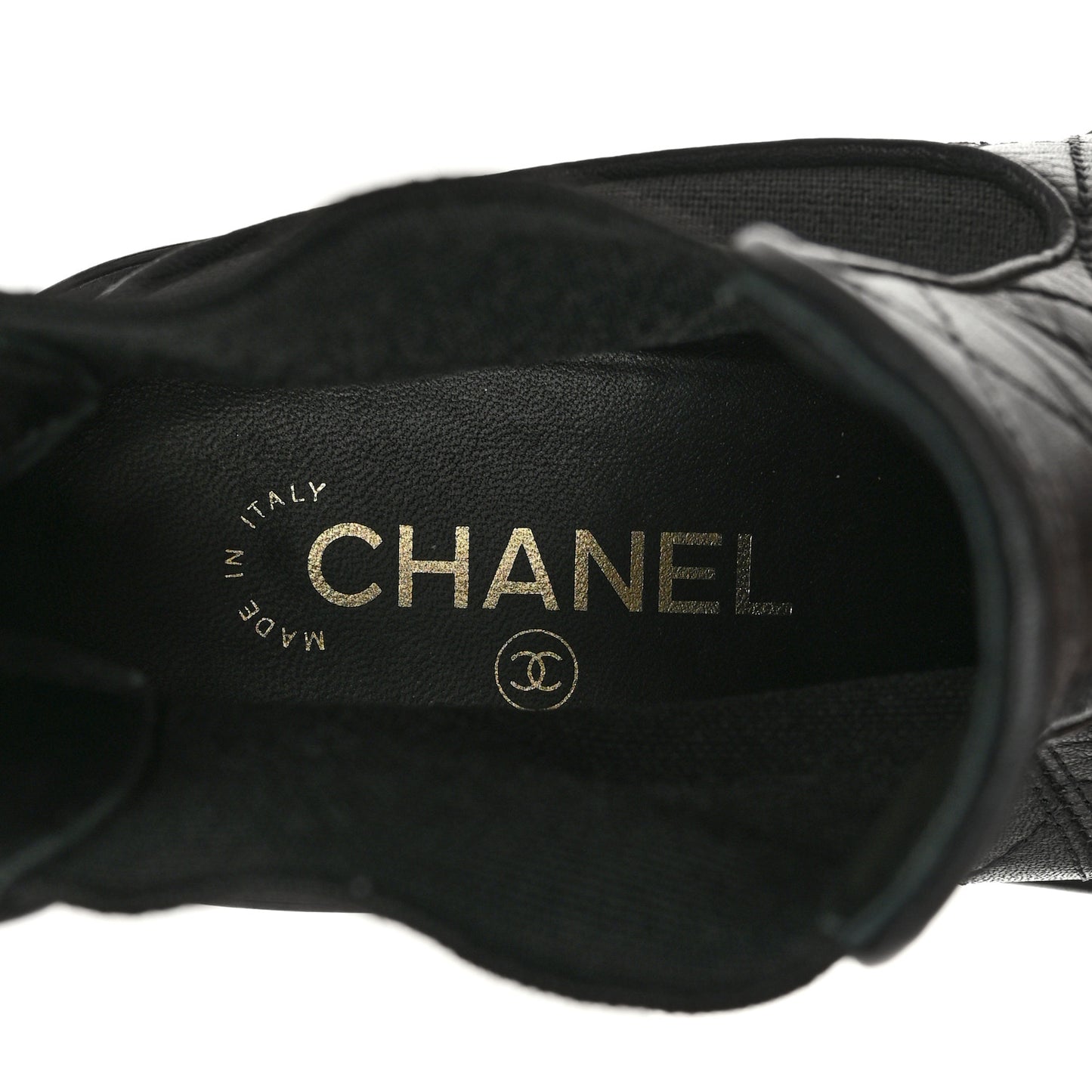 Calfskin Patent Cap Toe Quilted Short Boots 39 Black