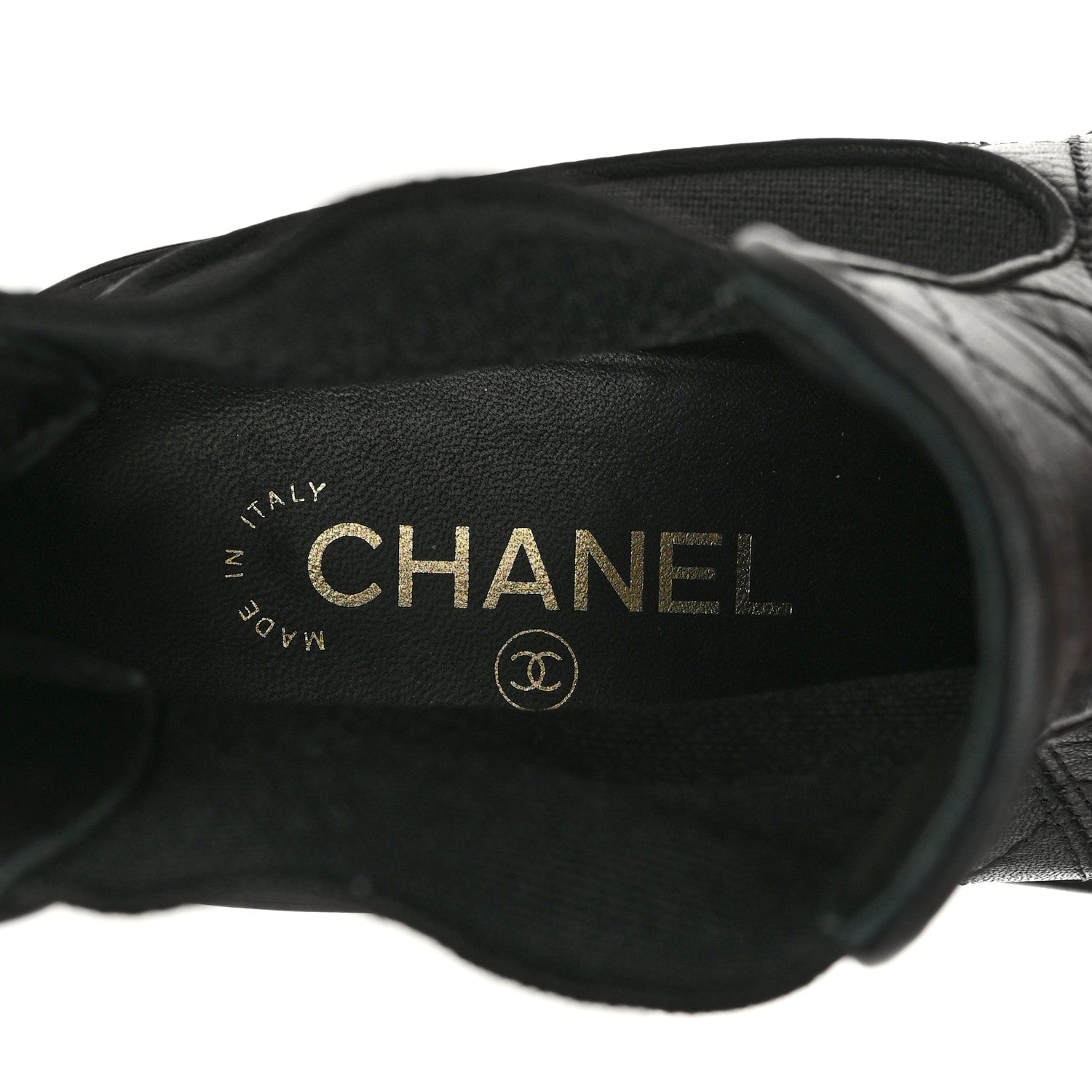 Chanel Calfskin Patent Cap Toe Quilted Short Boots 39 Black 7 of 9
