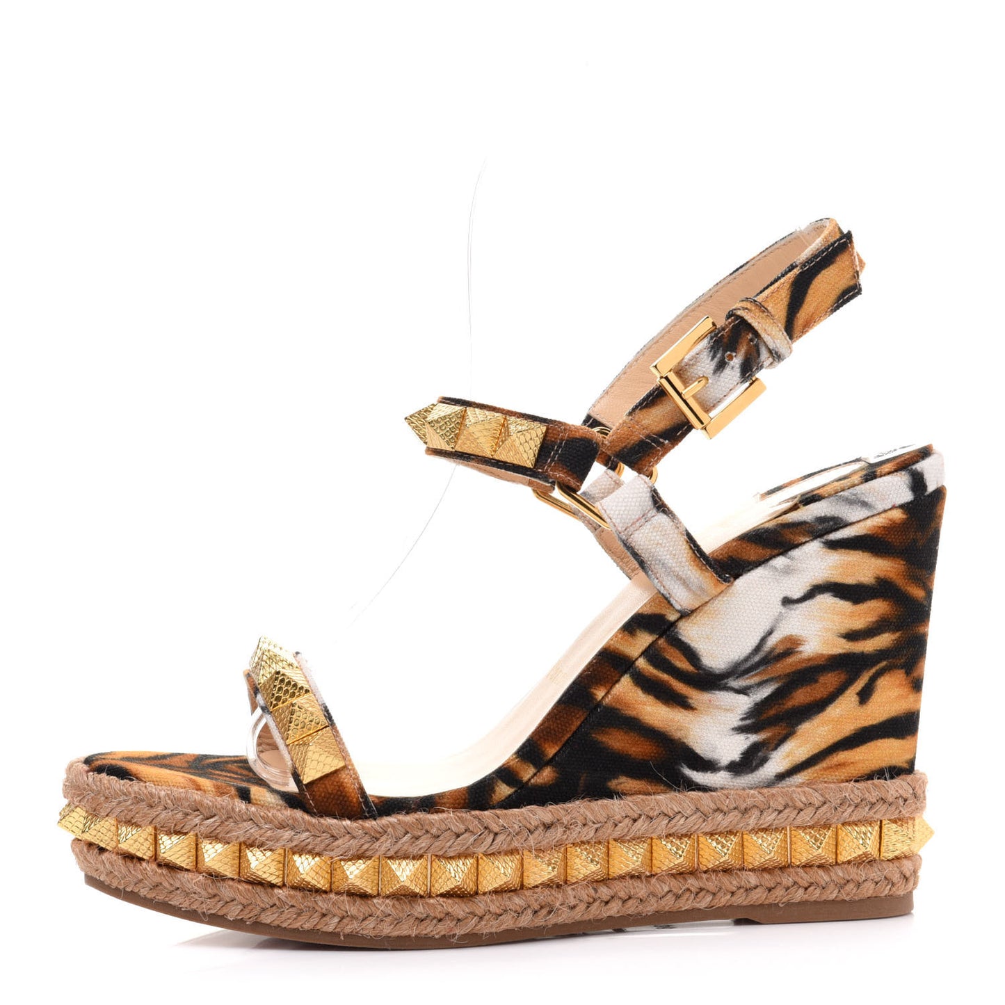 Toile Canvas Bengal Pyraclou 110 Wedge Sandals 38 Multicolor