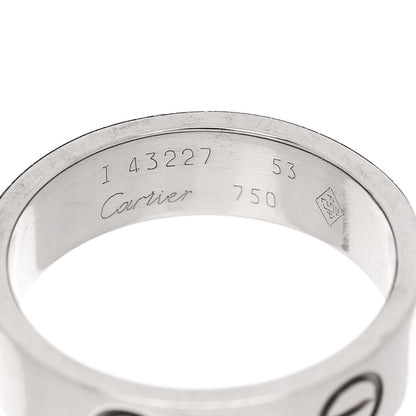 Cartier 18K White Gold 5.5mm LOVE Ring 53 6.5 4 of 5
