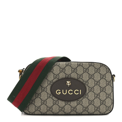 Gucci GG Supreme Monogram Web Neo Vintage Shoulder Bag Beige New Acero Crop 1 of 12