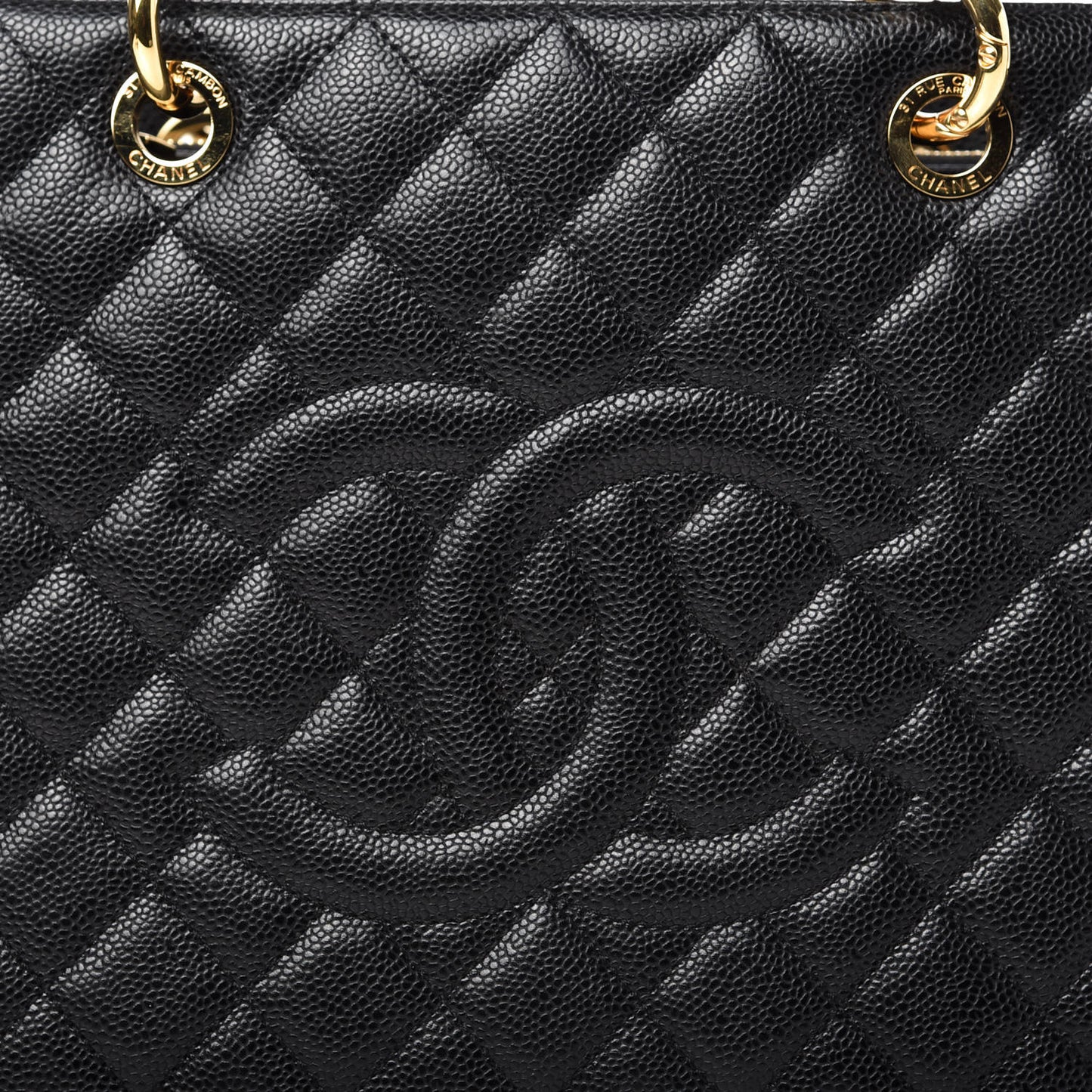 Caviar Quilted Grand Shopping Tote GST Black