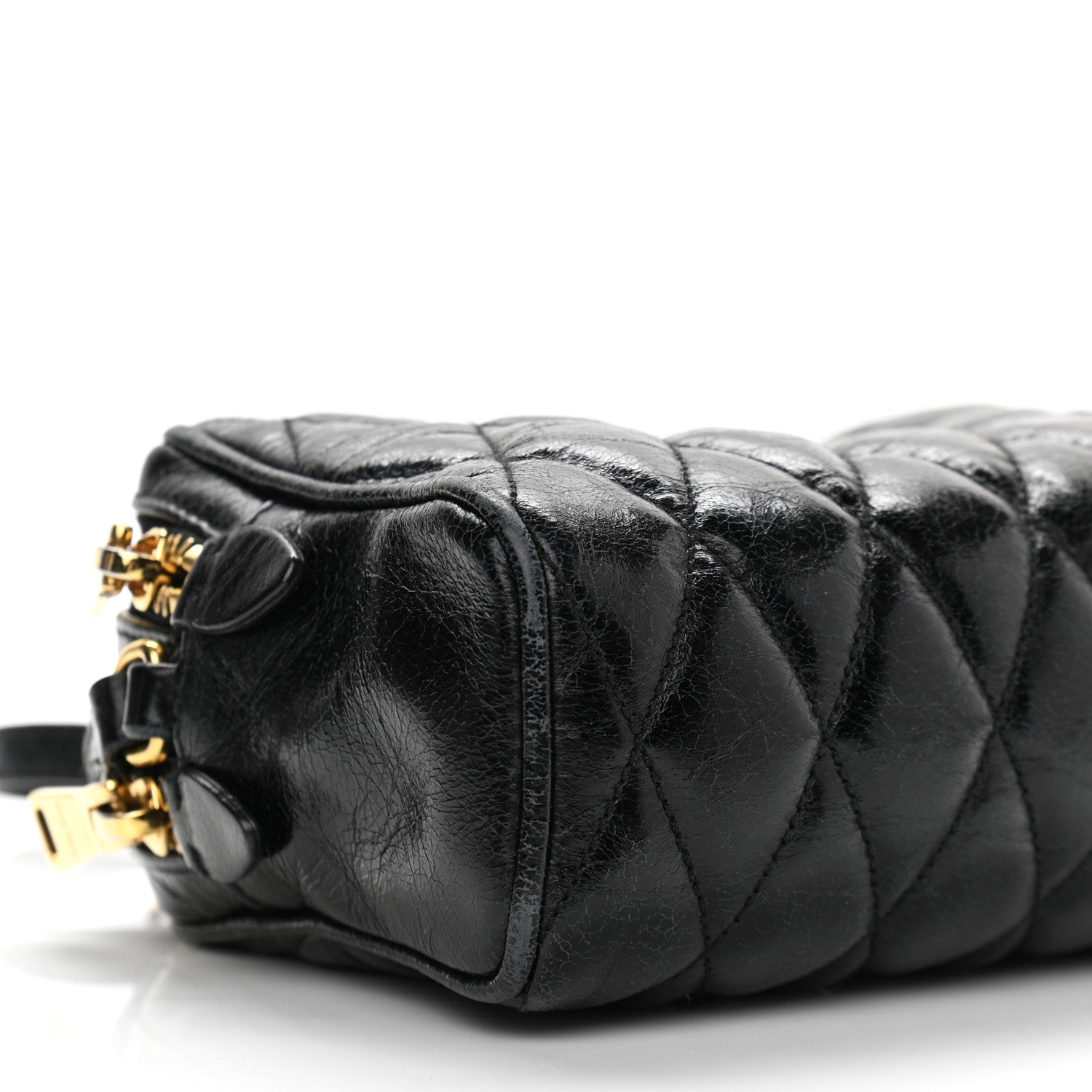 Miu Miu Vitello Shine Quilted Camera Bag Black 9 of 10