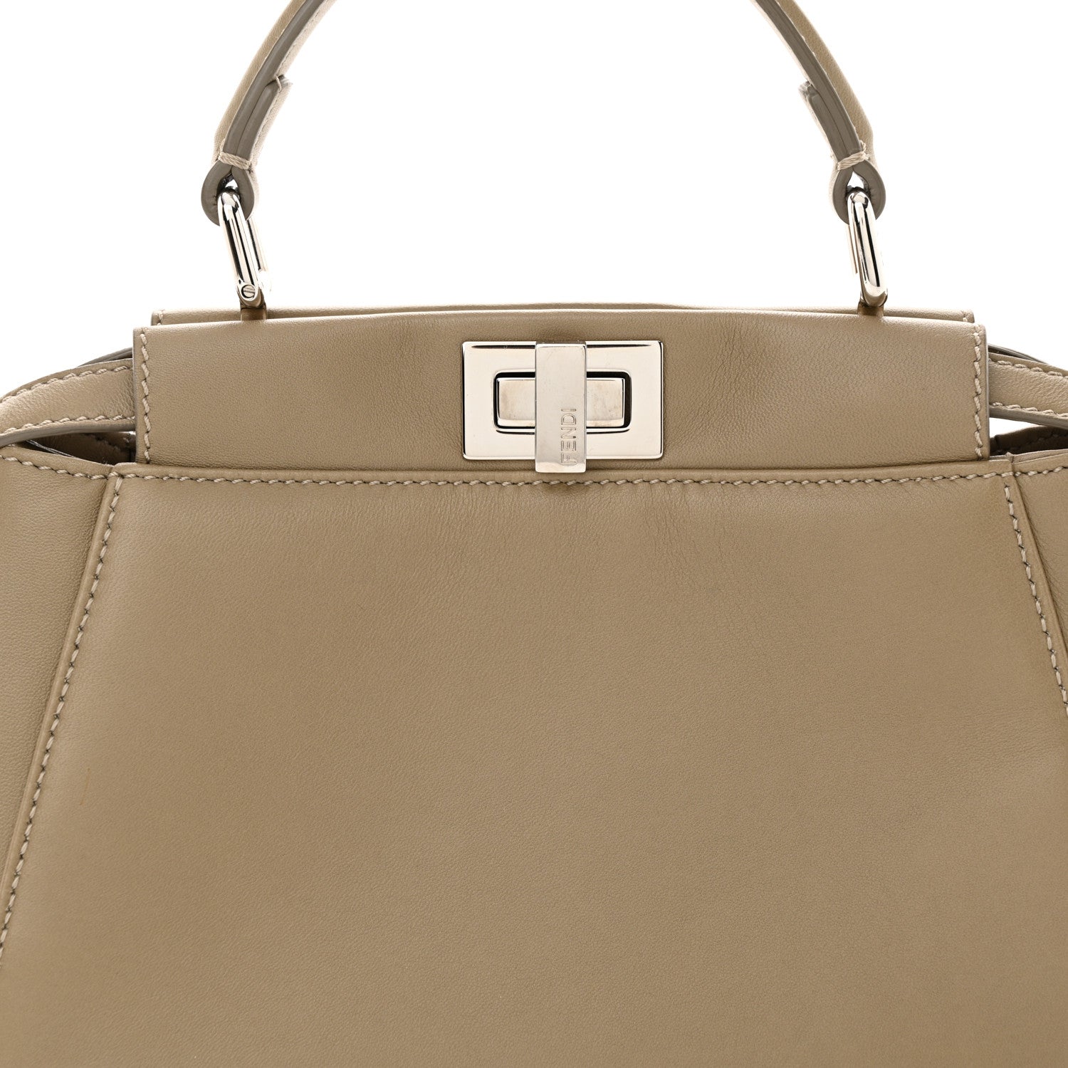 Fendi Nappa Mini Peekaboo Iconic Satchel Tortora 8 of 11