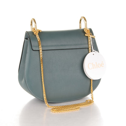 Chloe Suede Smooth Calfskin Drew Shoulder Bag Cloudy Blue 3 of 7