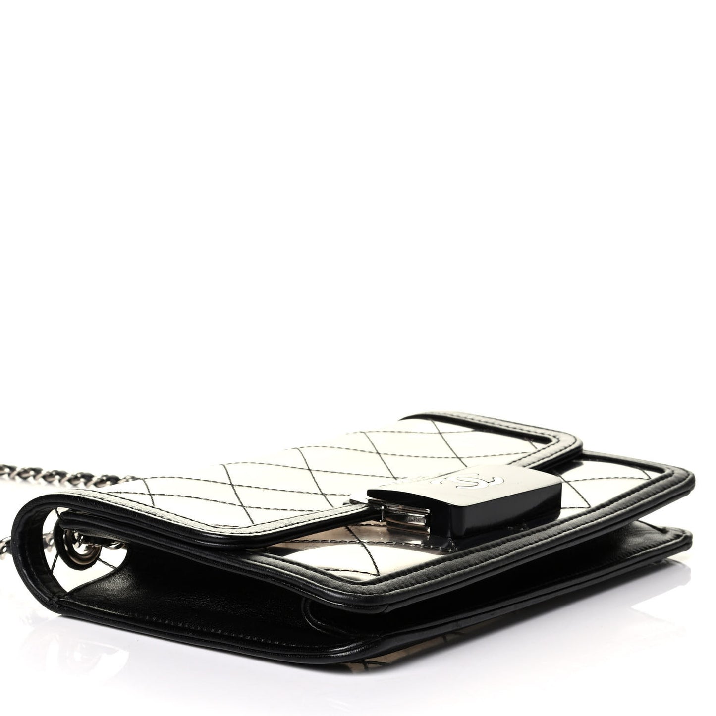 PVC Lambskin Quilted Mini Beauty Lock Flap Black