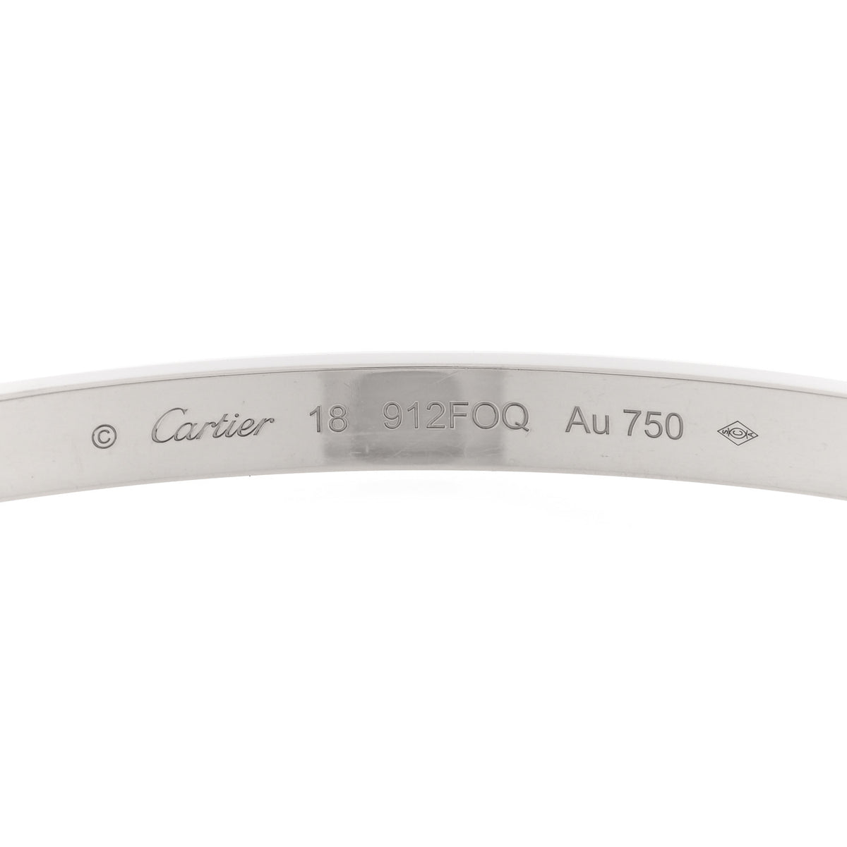 Cartier 18K White Gold Medium LOVE Bracelet 18 3 of 7