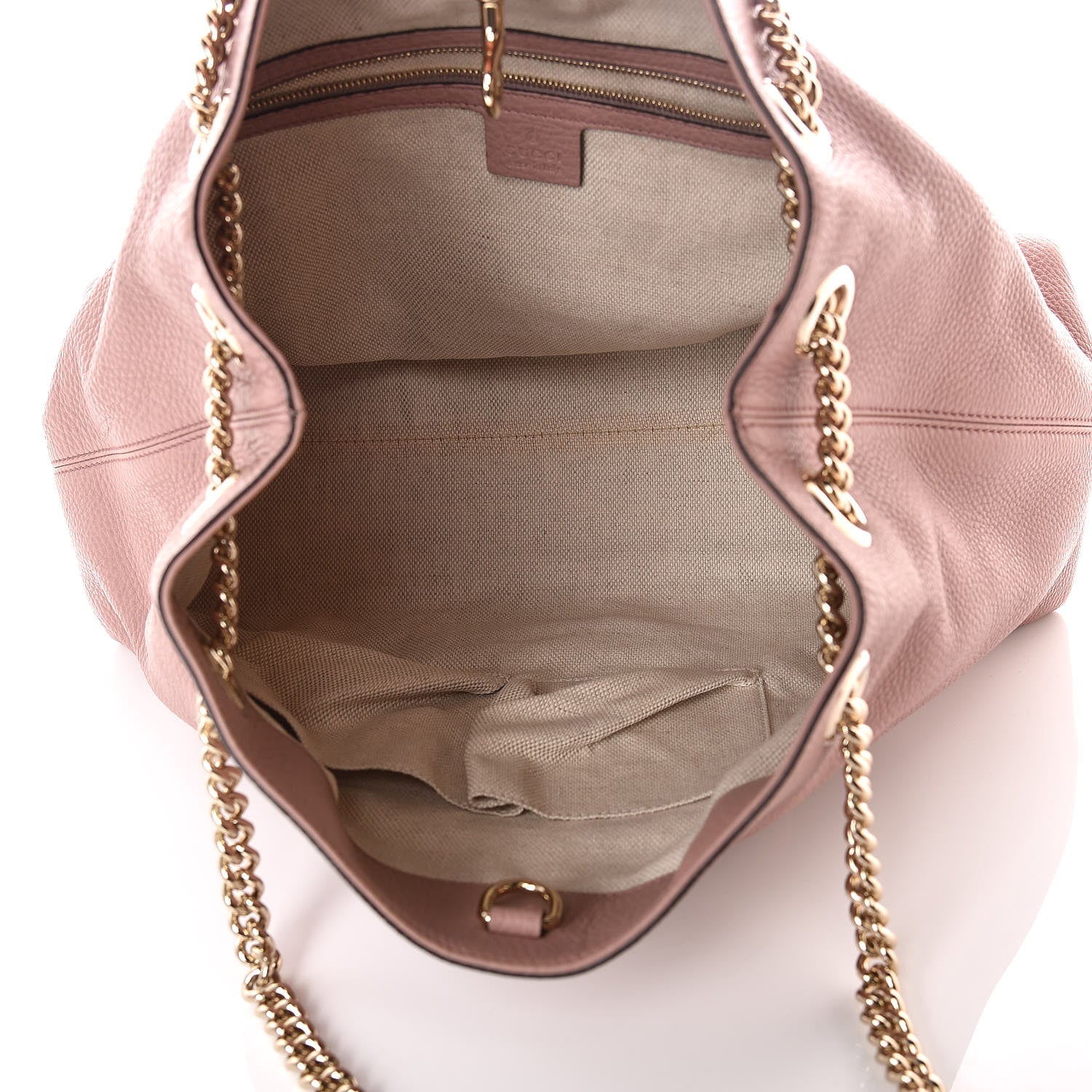 Gucci Pebbled Calfskin Medium Soho Chain Shoulder Bag Dark Cipria 7 of 9