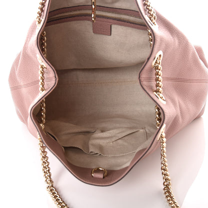 Gucci Pebbled Calfskin Medium Soho Chain Shoulder Bag Dark Cipria 7 of 9