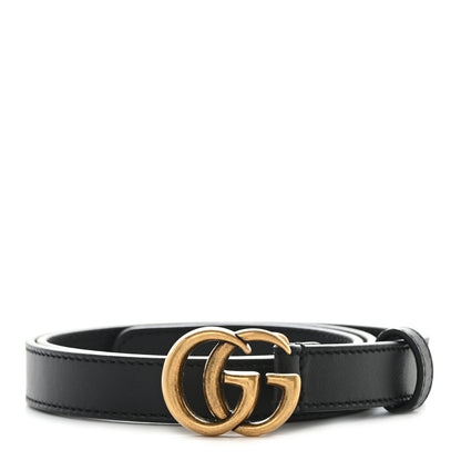 Gucci Calfskin Double G 20mm Belt 75 30 Black 1 of 5