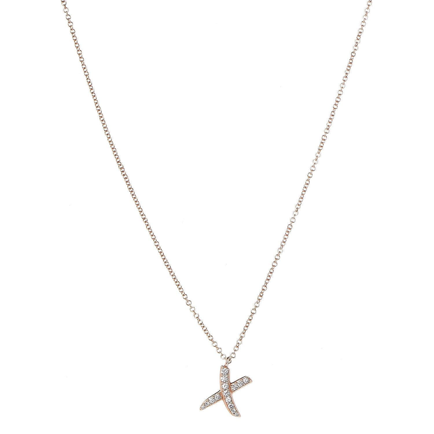 Tiffany 18K Yellow Gold Diamond Paloma Picasso Graffiti X Pendant Necklace 1 of 6
