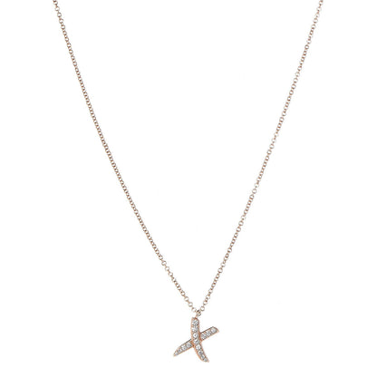 Tiffany 18K Yellow Gold Diamond Paloma Picasso Graffiti X Pendant Necklace 1 of 6