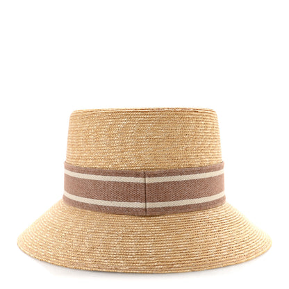Christian Dior Straw Embroidered D-Bobby Large Brim Hat 57 Rose 6 of 9