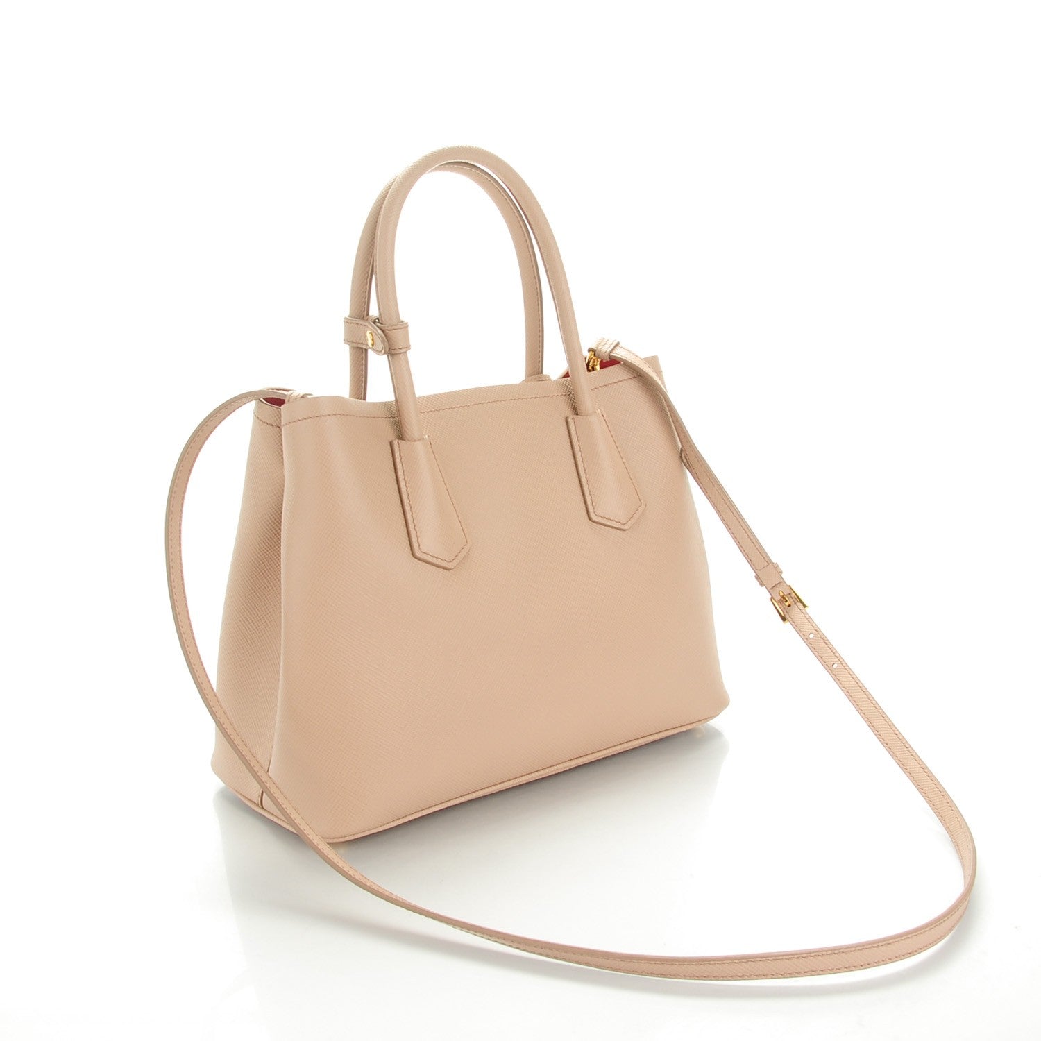 Prada Saffiano Cuir Small Double Bag Cammeo Fuoco 3 of 7