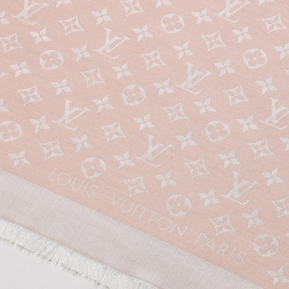 Louis Vuitton Silk Wool Monogram Shawl Rose 5 of 7