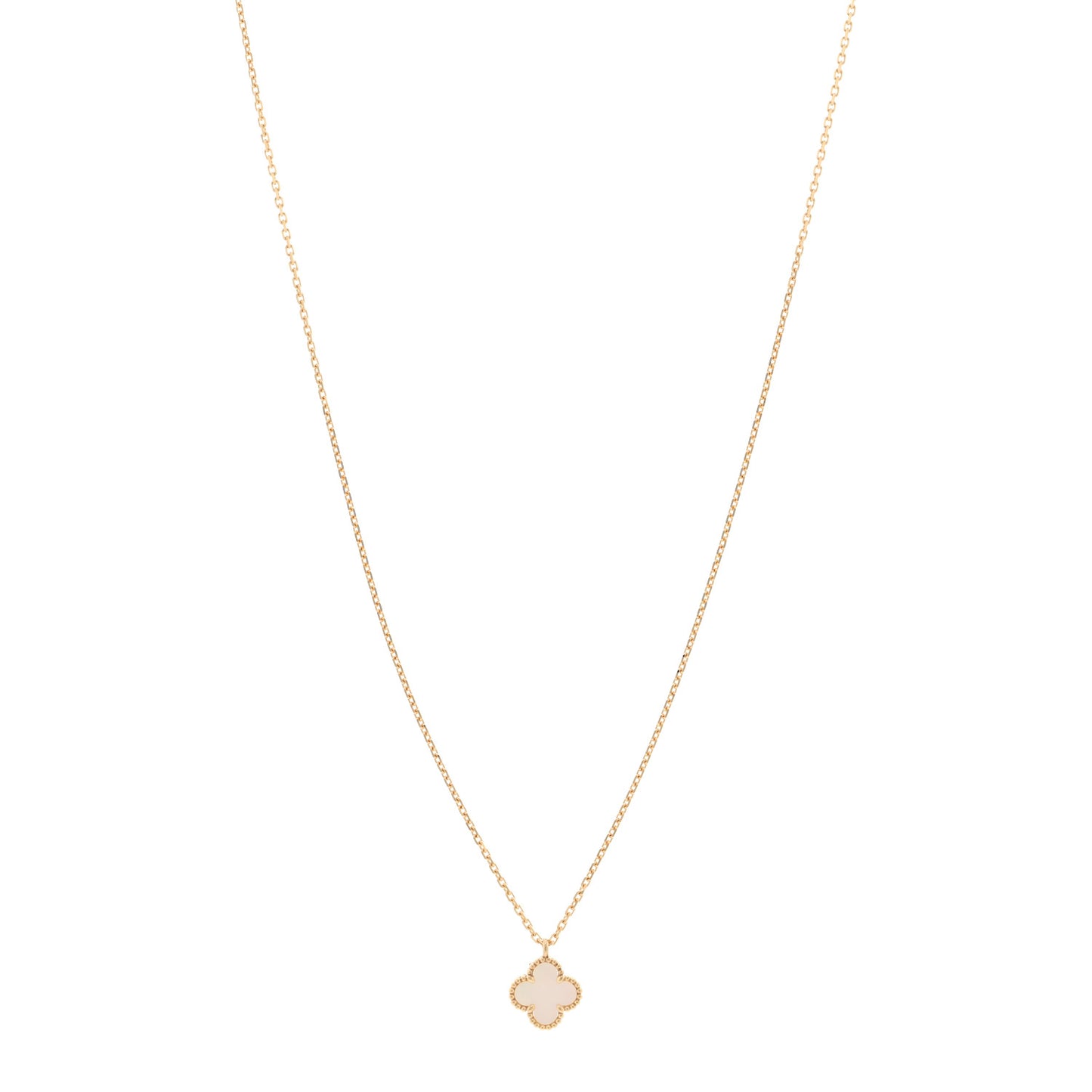 18K Yellow Gold Mother of Pearl Sweet Alhambra Pendant Necklace