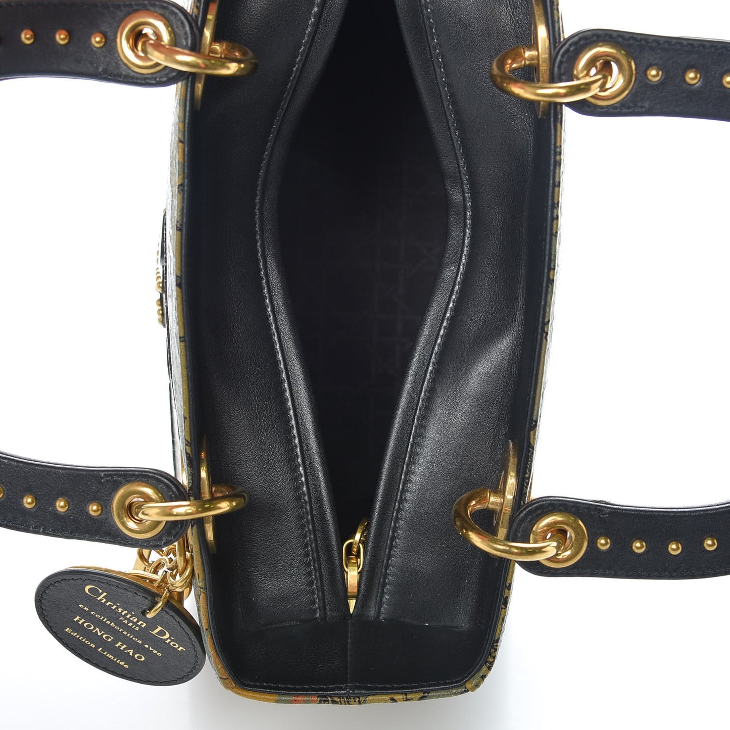 Calfskin New World Physical Print Studded Medium Lady Dior Multicolor