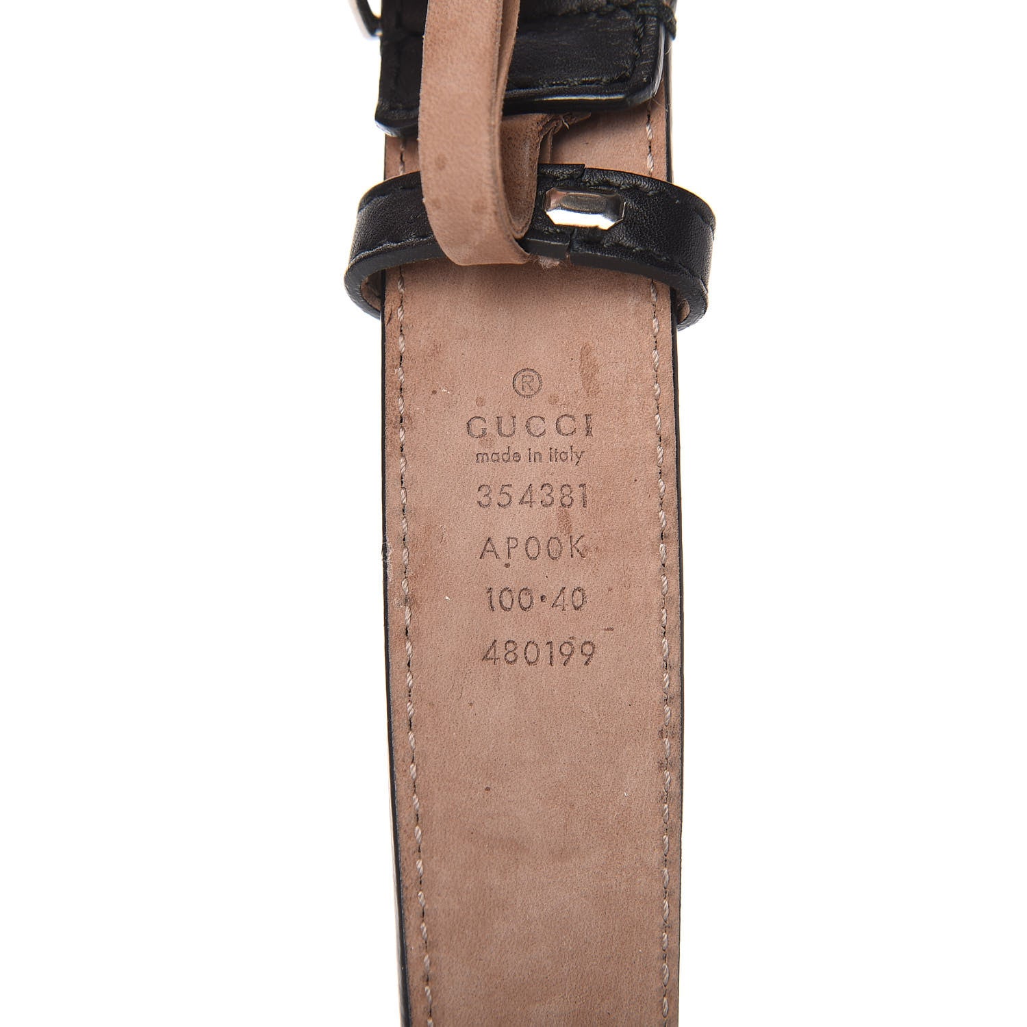 Gucci Calfskin Crystal Interlocking G Belt 100 40 Black 4 of 4