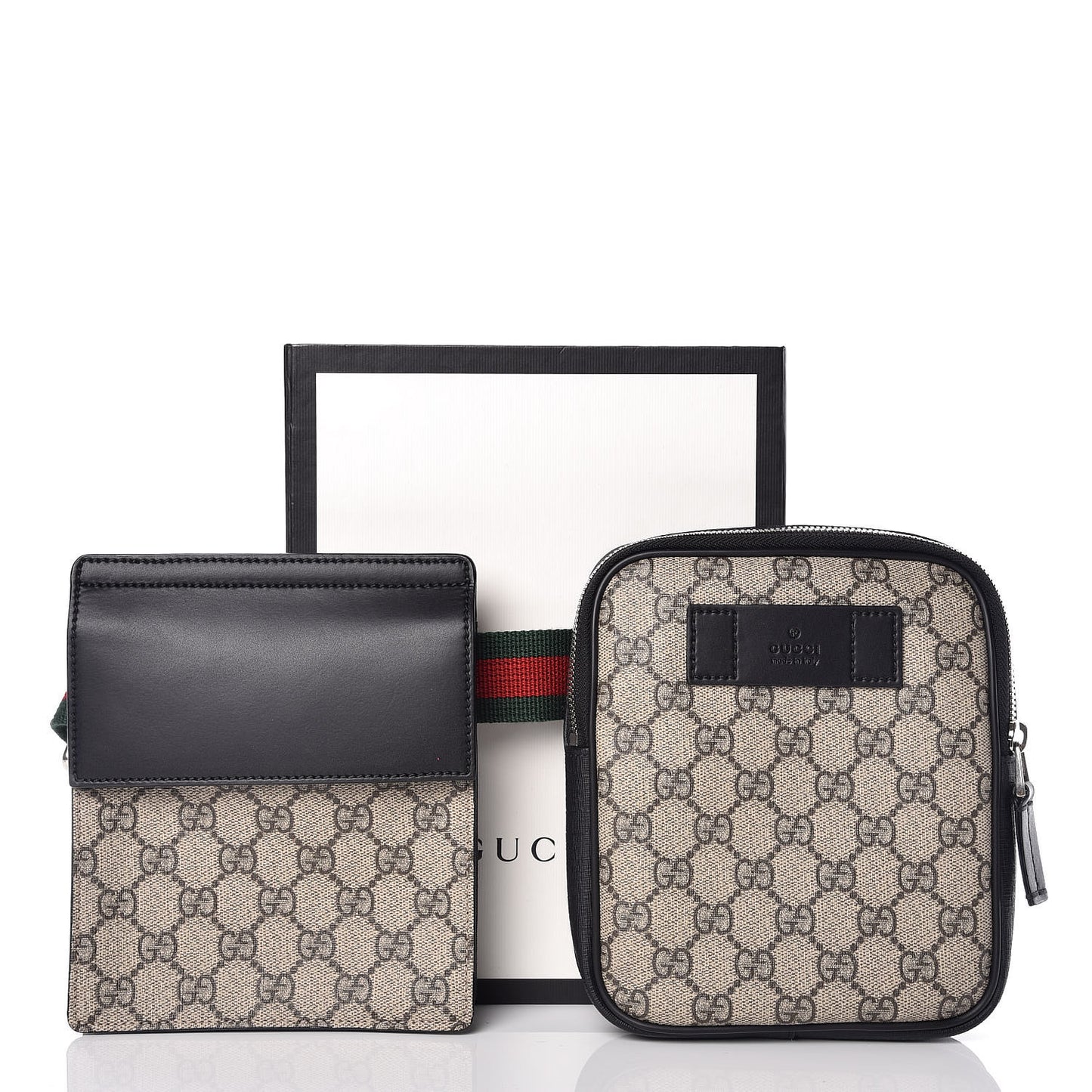 GG Supreme Monogram Web Belt Bag Black
