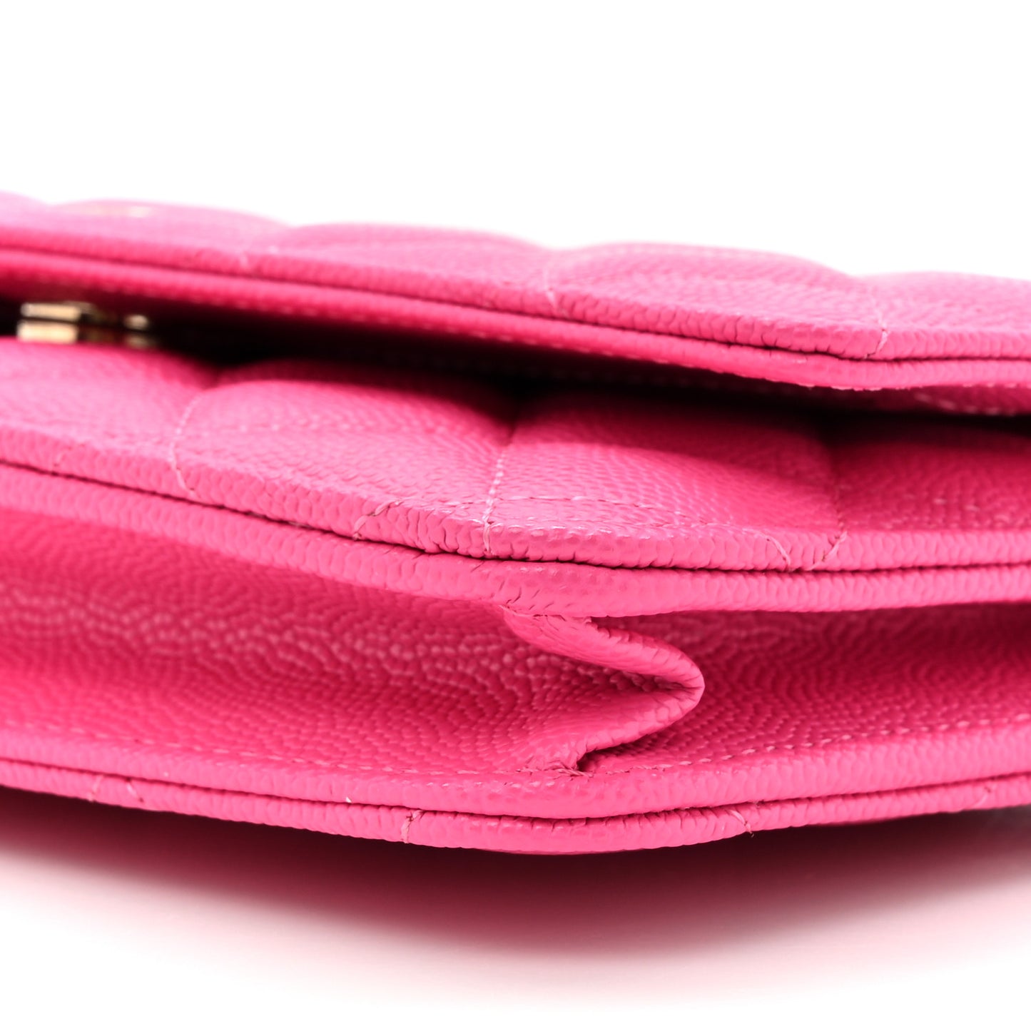Caviar Quilted Wallet on Chain WOC Fuchsia