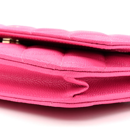 Chanel Caviar Quilted Wallet on Chain WOC Fuchsia 10 of 12