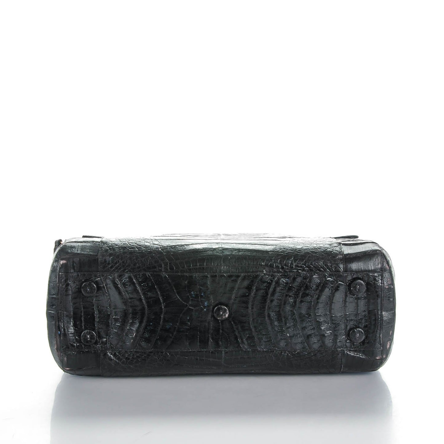 Crocodile Top Handle Bag Black