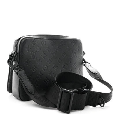 Louis Vuitton Calfskin Monogram Shadow Trio Messenger Black 4 of 12