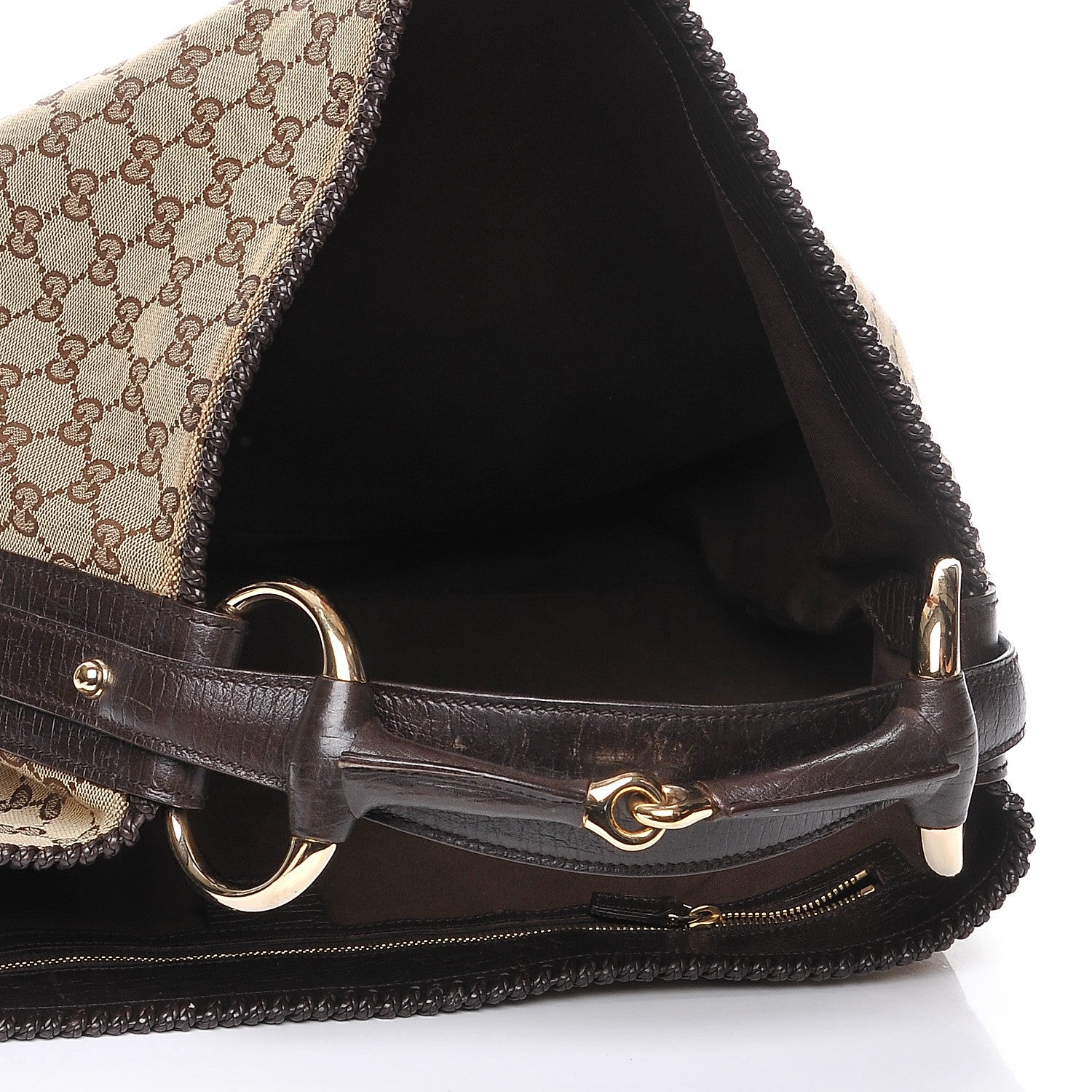 Gucci Monogram Large Horsebit Chain Hobo Dark Brown 5 of 7