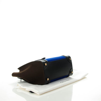 Celine Felt Smooth Calfskin Triolor Micro Luggage Indigo 4 of 7