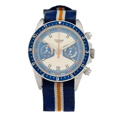 TUDOR Stainless Steel Fabric 42mm Heritage Chrono Automatic Watch Blue 70330B 1 of 4