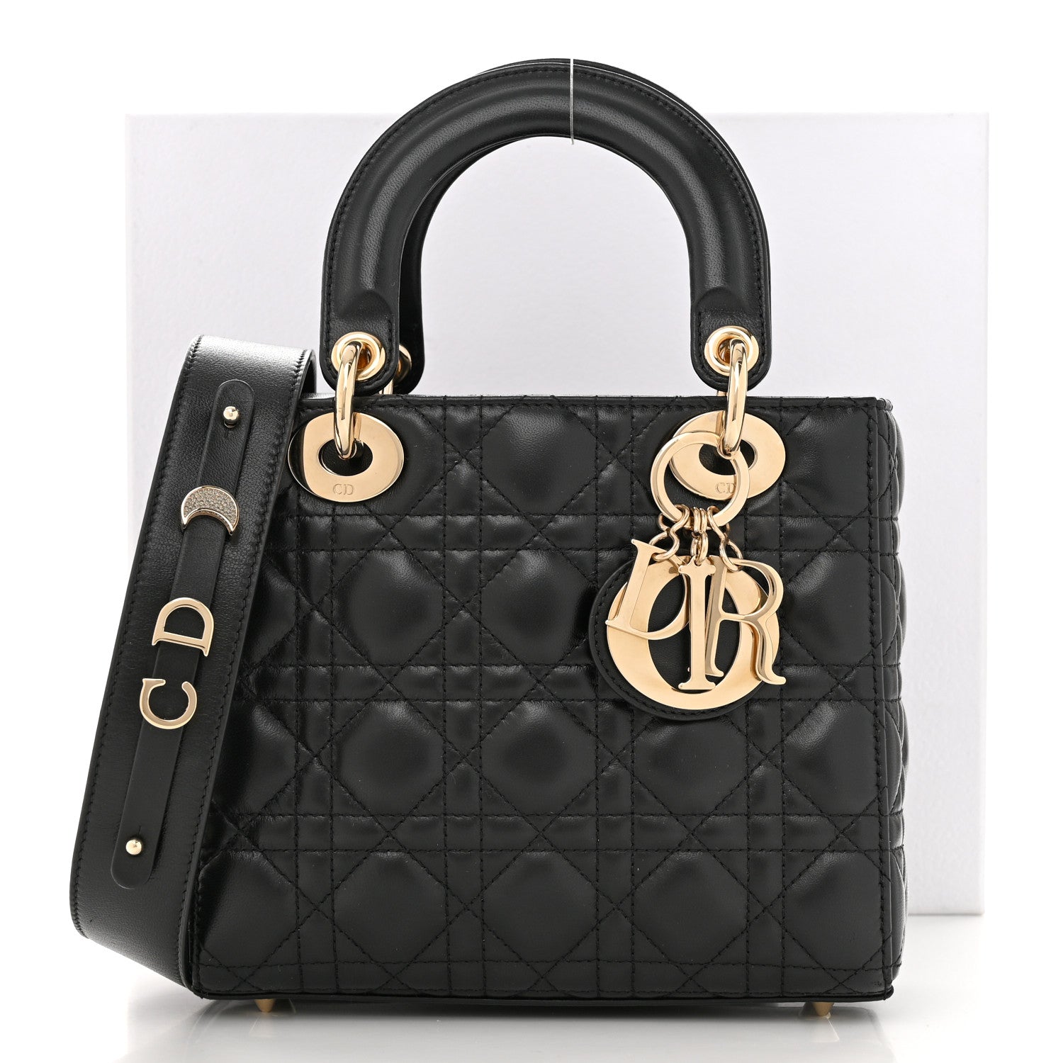 Christian Dior Lambskin Cannage Small My ABCDior Lady Dior Black 12 of 12